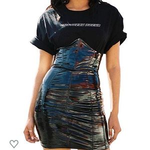 High Waist Vinyl Skirt